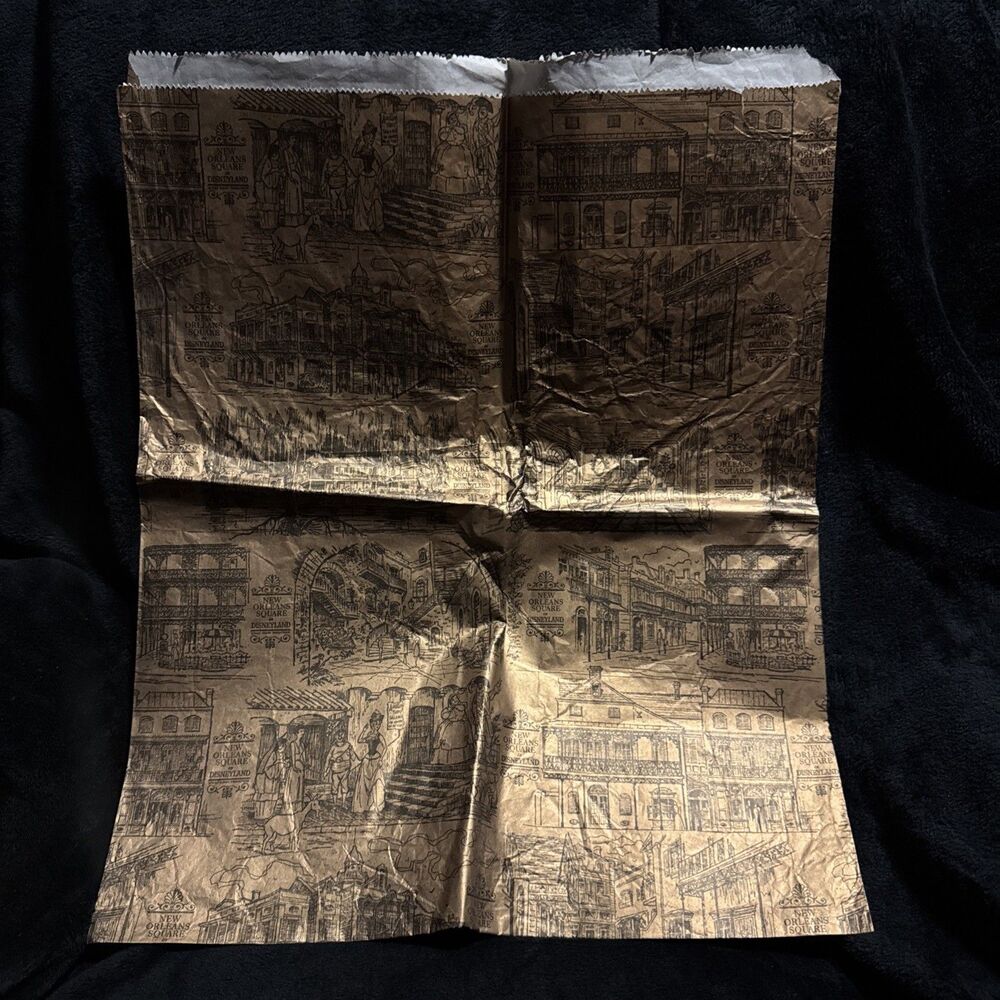 60s New Orleans Square in Disneyland Walt Disney Productions Wrapping Paper Bag